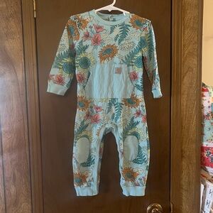 Floral 18th month Carhartt long sleeve onesie
